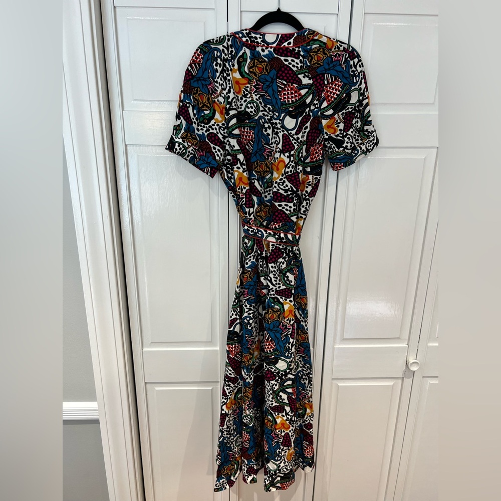 EUC Veronica Beard Serena Abstract Wrap Midi Dress - Picture 6 of 7